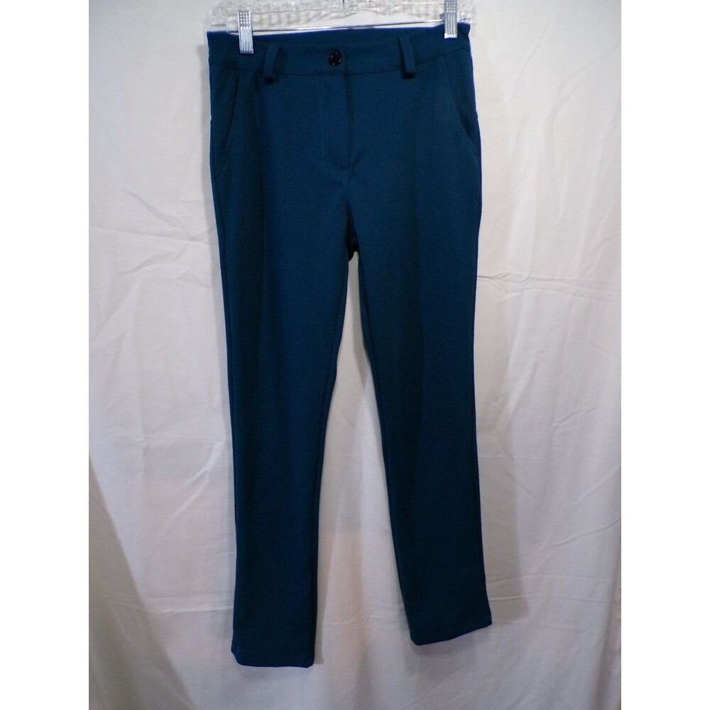 Pittarello Women's Teal Dress Pants S Polyester Blend Tapered Made in Italy